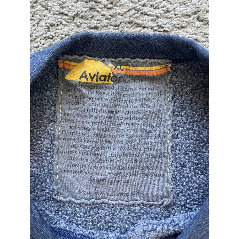 Aviator Nation Bolt Cropped Sweatshirt Sz XL Surfer Loungewear Streetwear Cozy - Picture 4 of 9